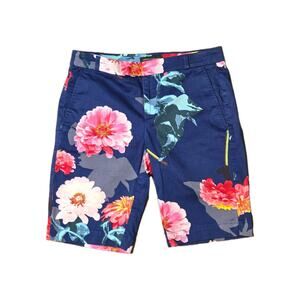 Banana Republic Women's 10" Floral Navy Blue Bermuda Sports Size 0